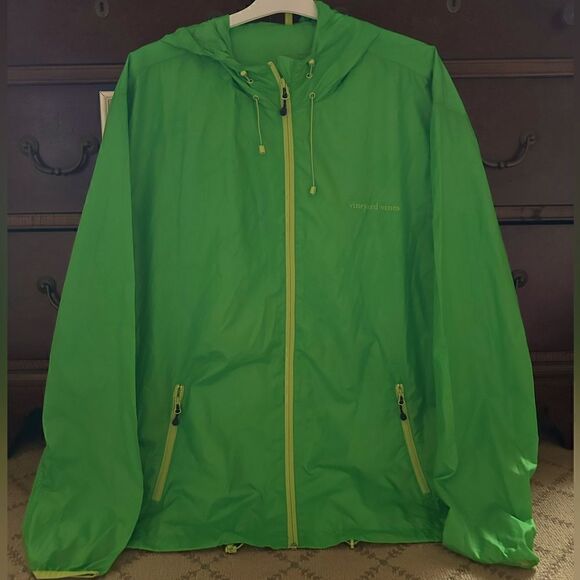 Vineyard Vine bright green full zip windbreaker jacket Men’s XXL NWOT - Picture 1 of 9